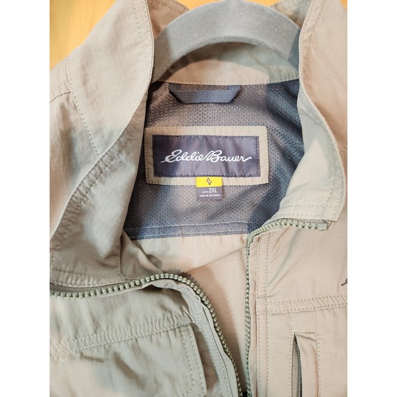 Eddie Bauer Men 2XL‎ Tan Nylon Fishing Utility Vest Multi-Pocket Outdoor
camping - Picture 3 of 9